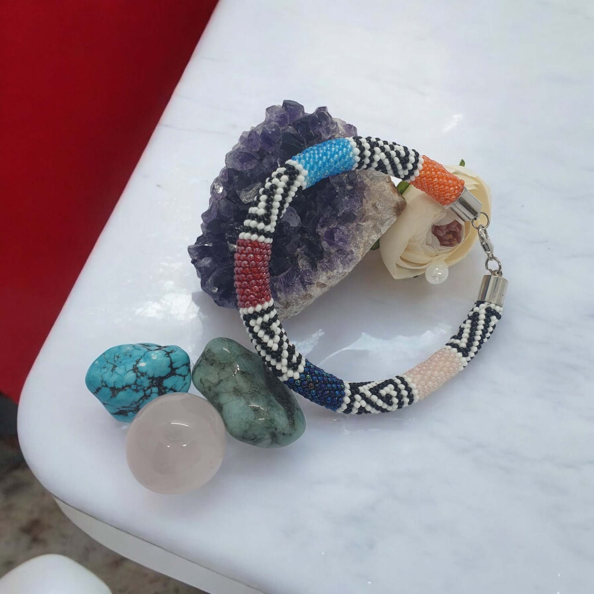 Renkli Geçişli Spiral Desenli Miyuki Bileklik